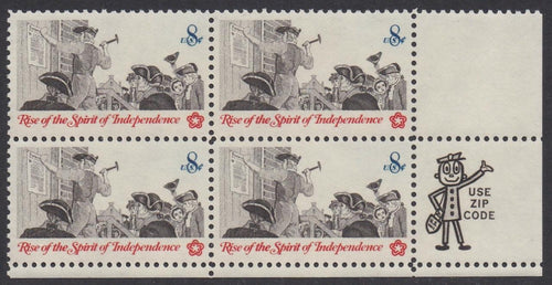 # 1477 (1973) Broadside Posting - Mr. Zip, BK/4, LR, MNH