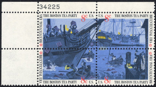 # 1480-83 (1973) Tea Party - PB, UL #34225, MNH
