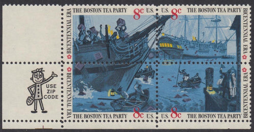 # 1480-83 (1973) Tea Party - Mr. Zip, BK/4, LL, MNH