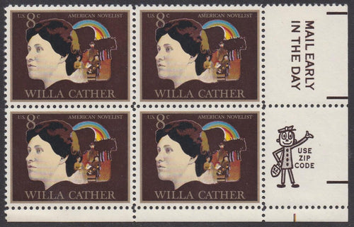 # 1487 (1973) Cather - Mr. Zip, BK/4, LR, MNH