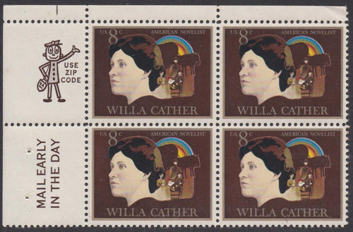 # 1487 (1973) Cather - Mr. Zip, BK/4, UL, MNH