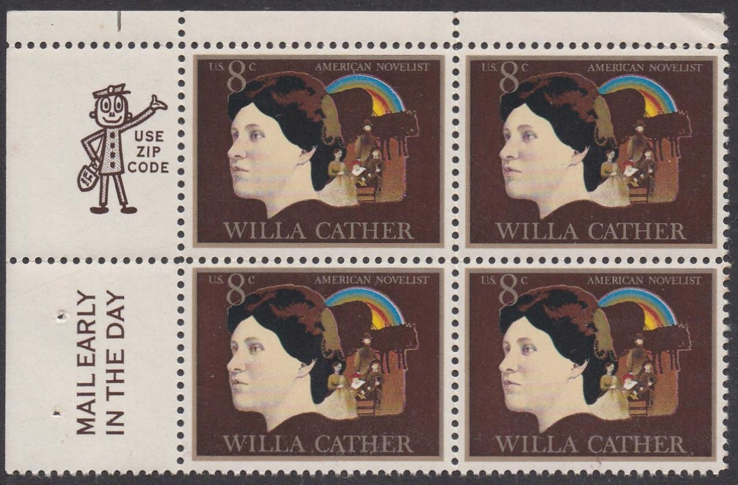 # 1487 (1973) Cather - Mr. Zip, BK/4, UL, MNH