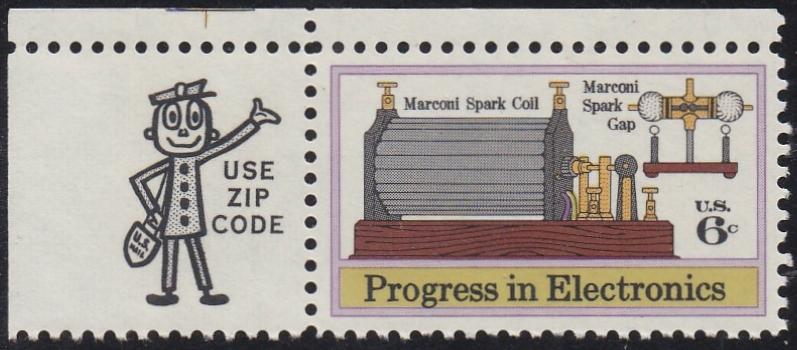 # 1500 (1973) Marconi - Mr. Zip, Sgl, UL, MNH