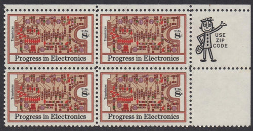 # 1501 (1973) Transistors / Circuit Board - Mr. Zip, BK/4, UR, MNH