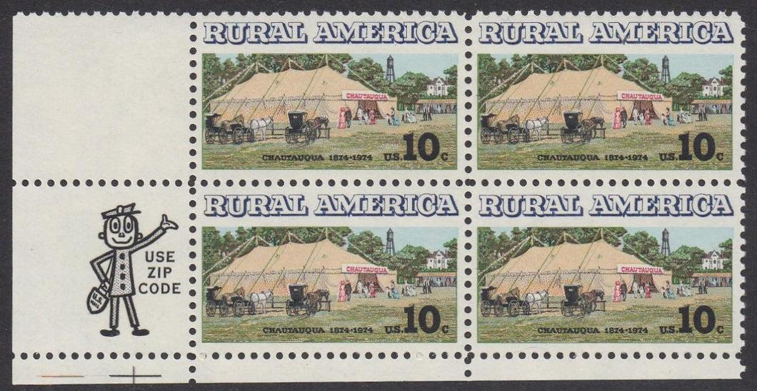 # 1505 (1973) Chautauqua Inst. - Mr. Zip, BK/4, LL, MNH