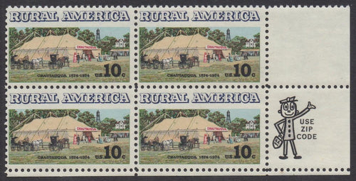 # 1505 (1973) Chautauqua Inst. - Mr. Zip, BK/4, LR, MNH