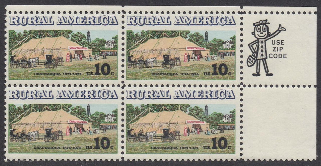 # 1505 (1973) Chautauqua Inst. - Mr. Zip, BK/4, UR, MNH