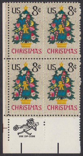 # 1508 (1973) Xmas Tree - Mr. Zip, BK/4, LL, MNH
