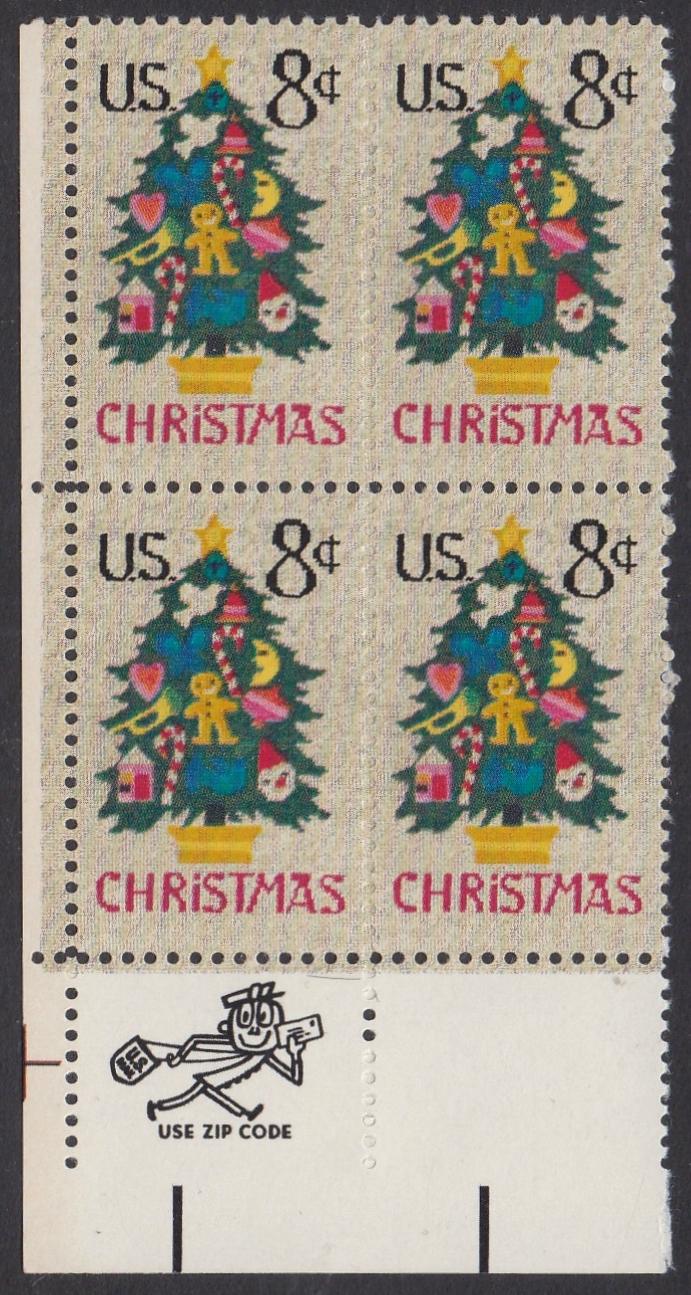 # 1508 (1973) Xmas Tree - Mr. Zip, BK/4, LL, MNH