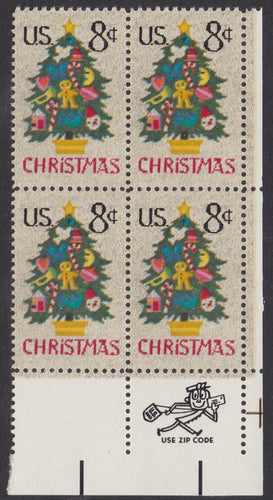 # 1508 (1973) Xmas Tree - Mr. Zip, BK/4, LR, MNH