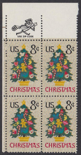 # 1508 (1973) Xmas Tree - Mr. Zip, BK/4, UL, MNH
