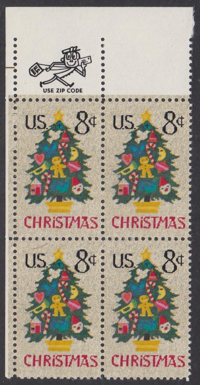 # 1508 (1973) Xmas Tree - Mr. Zip, BK/4, UL, MNH