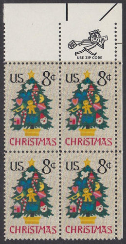 # 1508 (1973) Xmas Tree - Mr. Zip, BK/4, UR, MNH