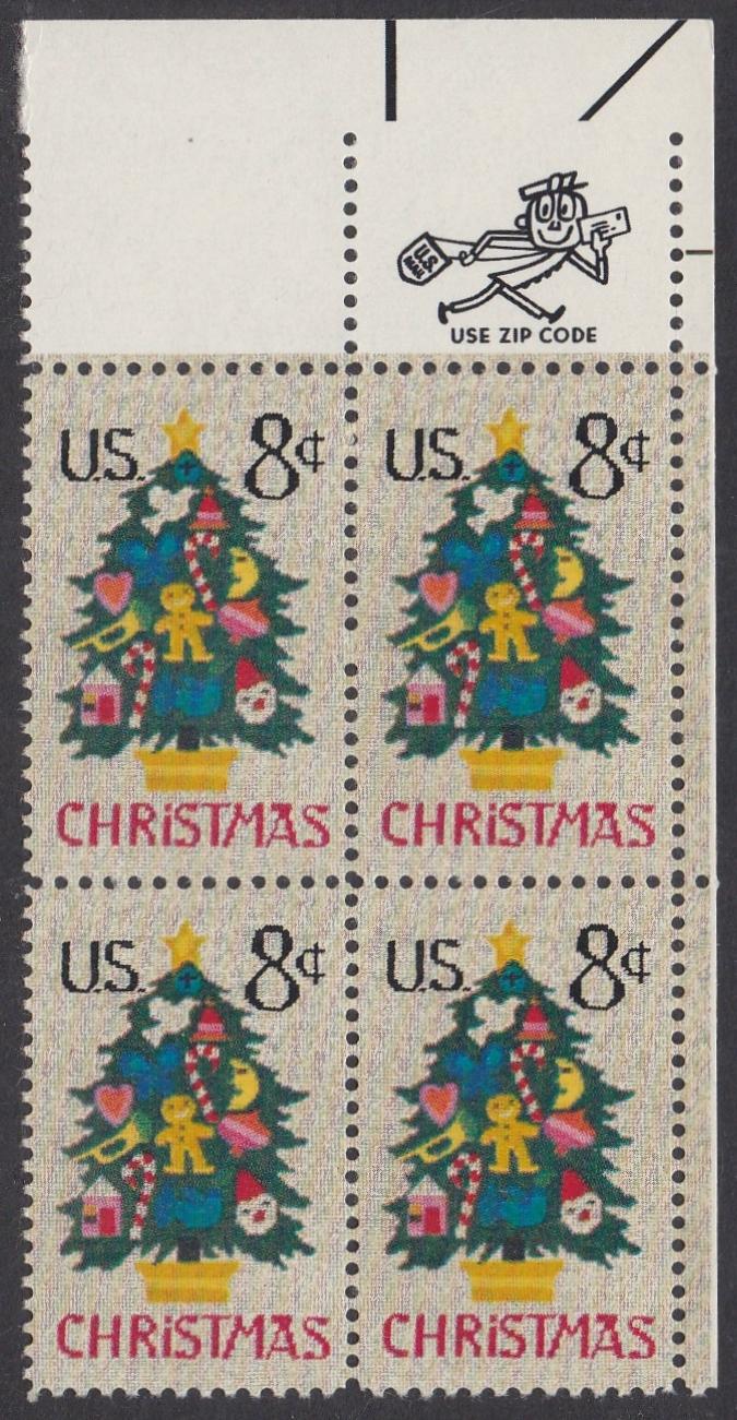 # 1508 (1973) Xmas Tree - Mr. Zip, BK/4, UR, MNH