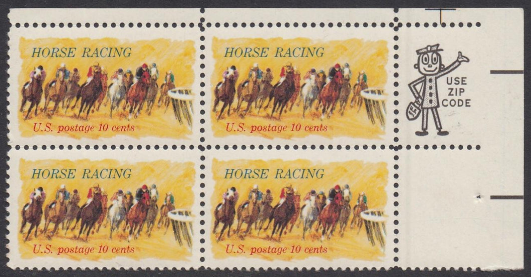 # 1528 (1974) Horse Racing - Mr. Zip, BK/4, UR, MNH