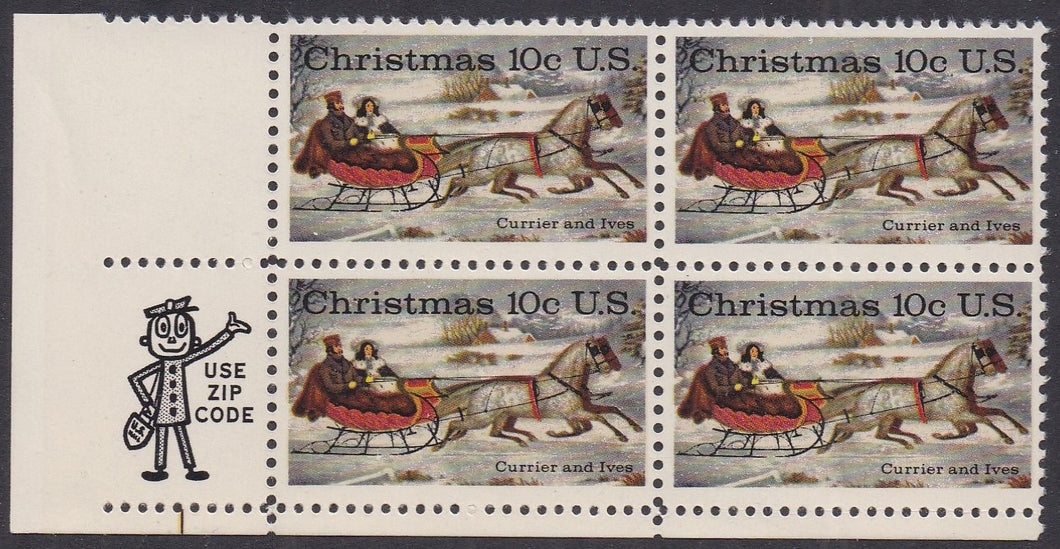 # 1551 (1974) Xmas Sleigh Ride - Mr. Zip, BK/4, LL, MNH