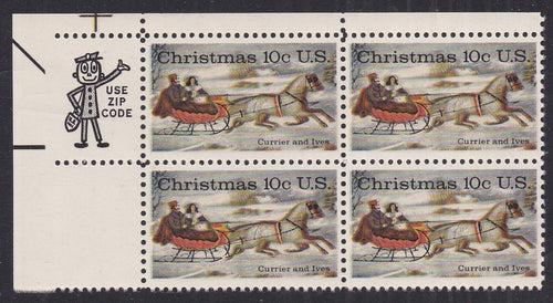 # 1551 (1974) Xmas Sleigh Ride - Mr. Zip, BK/4, UL, MNH