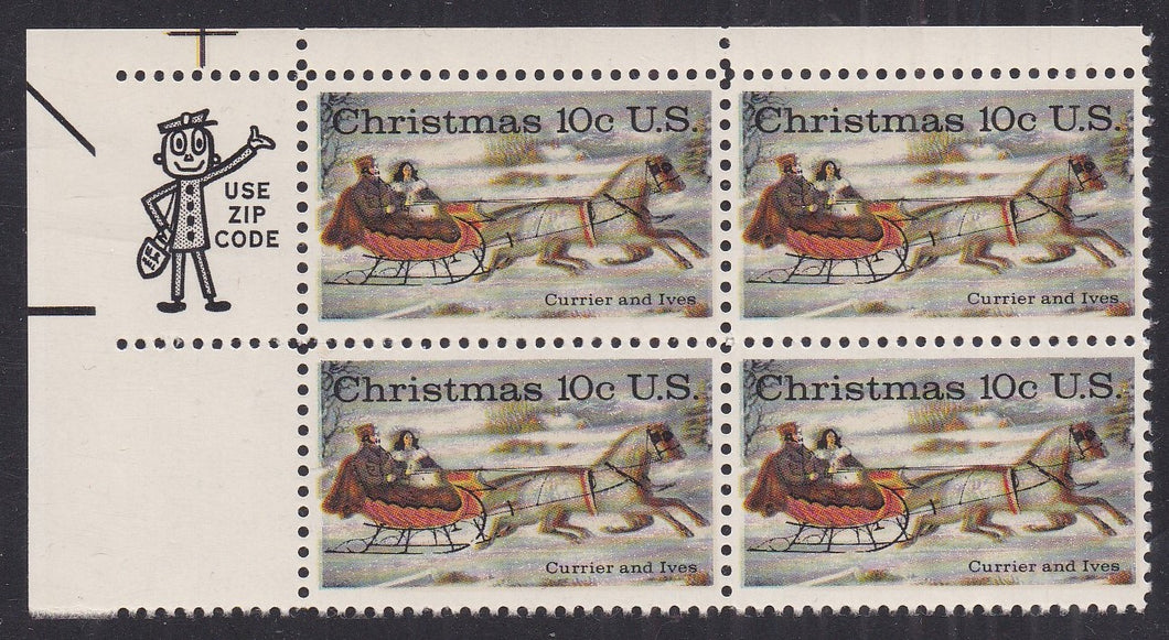 # 1551 (1974) Xmas Sleigh Ride - Mr. Zip, BK/4, UL, MNH
