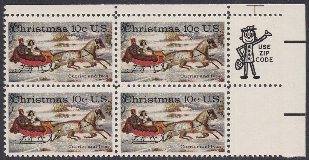 # 1551 (1974) Xmas Sleigh Ride - Mr. Zip, BK/4, UR, MNH