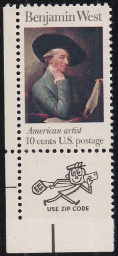# 1553 (1975) Benjamin West - Mr. Zip, Sgl, LL, MNH