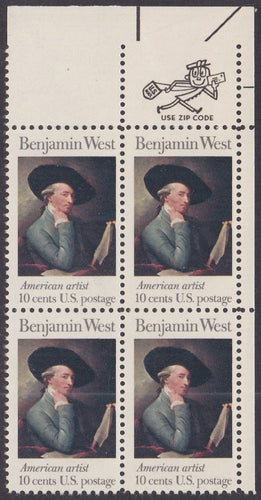 # 1553 (1975) Benjamin West - Mr. Zip, BK/4, UR, MNH