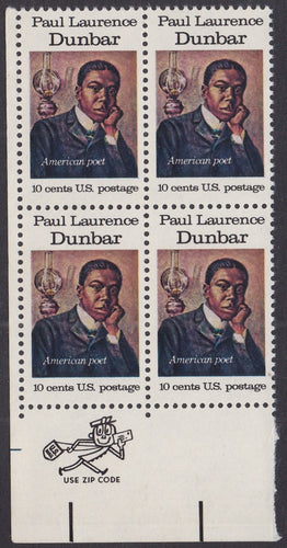 # 1554 (1975) Dunbar - Mr. Zip, BK/4, LL, MNH