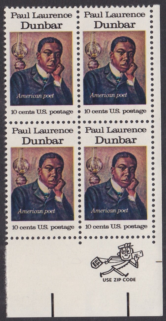 # 1554 (1975) Dunbar - Mr. Zip, BK/4, LR, MNH