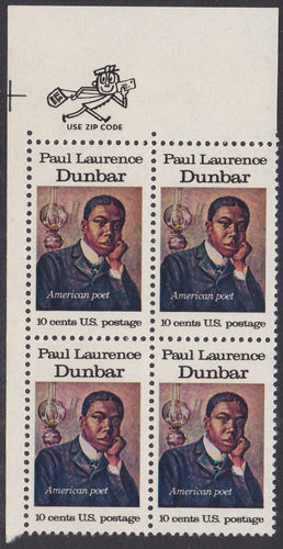 # 1554 (1975) Dunbar - Mr. Zip, BK/4, UL, MNH