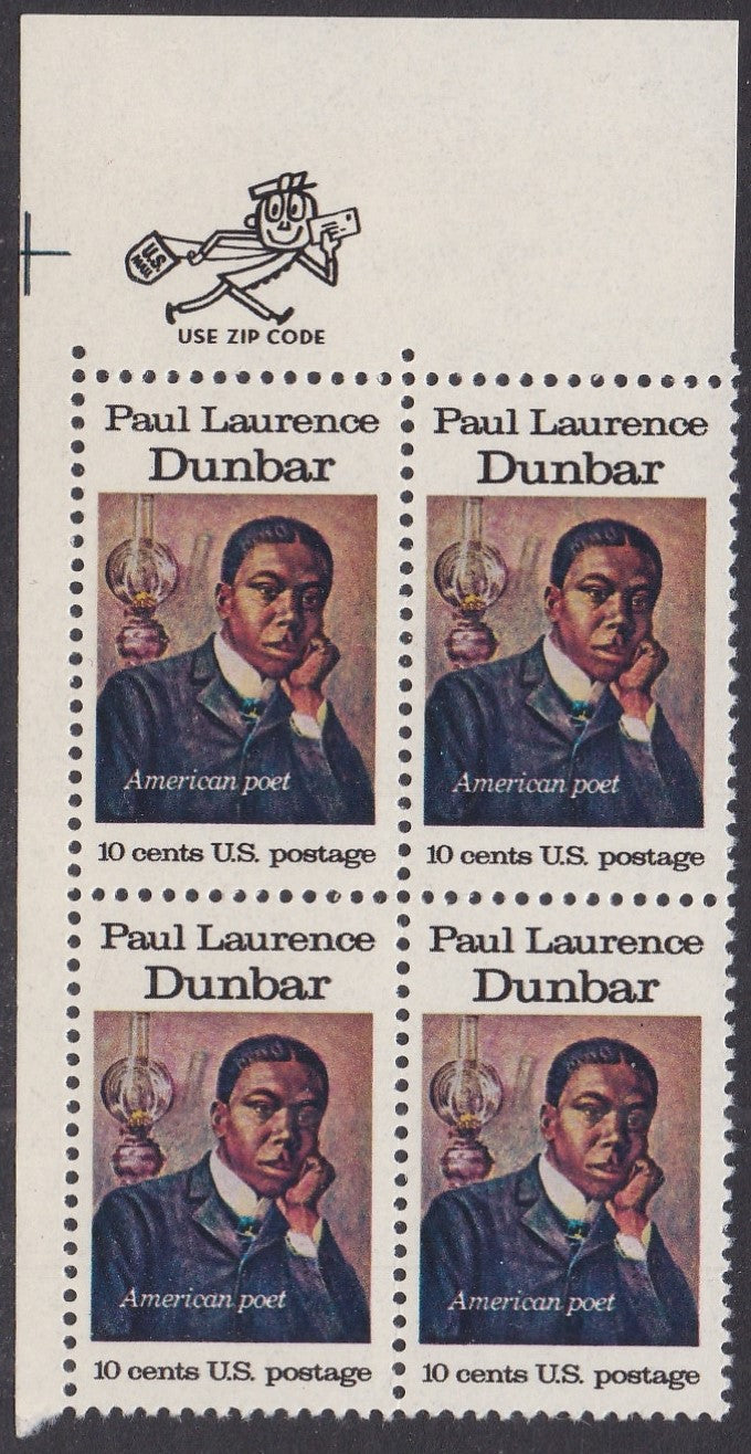 # 1554 (1975) Dunbar - Mr. Zip, BK/4, UL, MNH