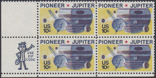 # 1556 (1975) Pioneer / Jupiter - Mr. Zip, BK/4, LL, MNH