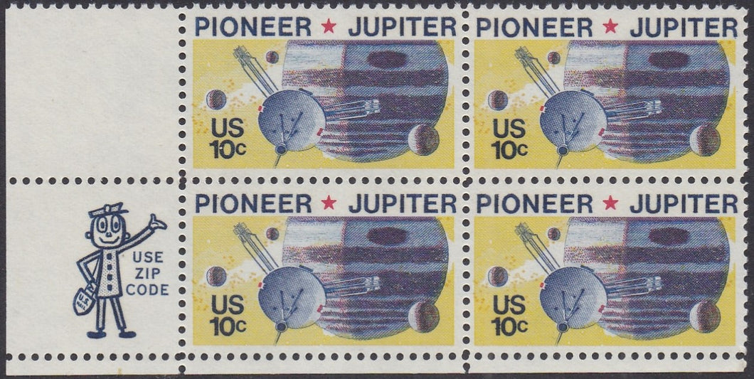 # 1556 (1975) Pioneer / Jupiter - Mr. Zip, BK/4, LL, MNH