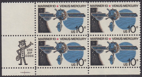 # 1557 (1975) Mariner / Venus & Mercury - Mr. Zip, BK/4, LL, MNH