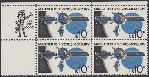 # 1557 (1975) Mariner / Venus & Mercury - Mr. Zip, BK/4, UL, MNH