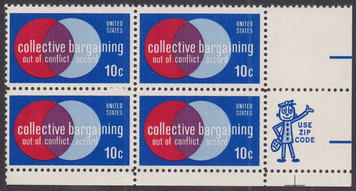 # 1558 (1975) Unions - Mr. Zip, BK/4, LR, MNH