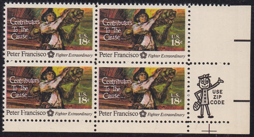 # 1562 (1975) Francisco - Mr. Zip, BK/4, LR, XF MNH