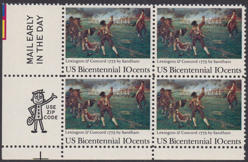 # 1563 (1975) Lexington/Concord - Mr. Zip, BK/4, LL, MNH