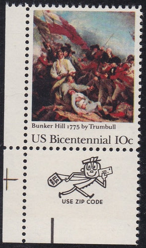 # 1564 (1975) Bunker Hill - Mr. Zip, Sgl, LL, MNH