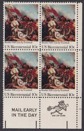 # 1564 (1975) Bunker Hill - Mr. Zip, BK/4, LR, MNH