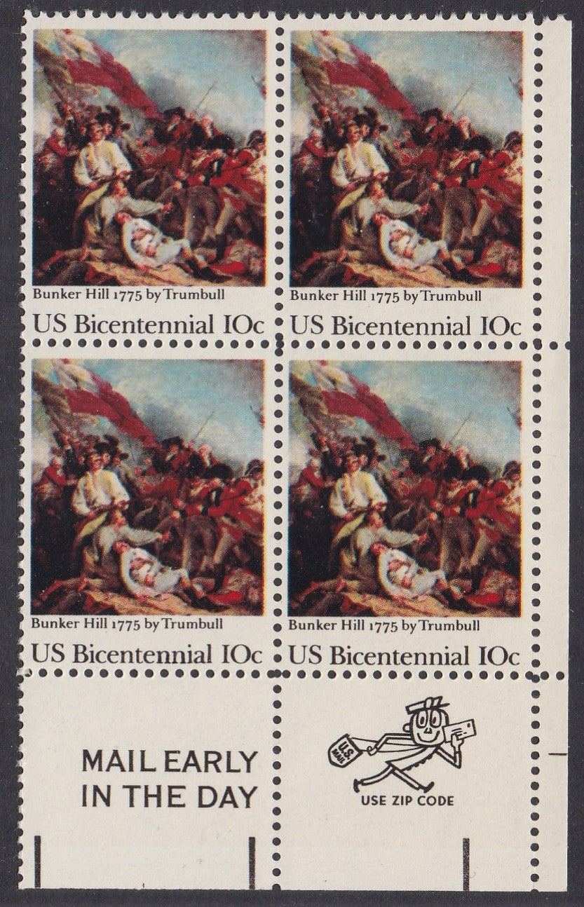 # 1564 (1975) Bunker Hill - Mr. Zip, BK/4, LR, MNH
