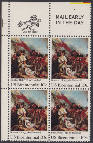 # 1564 (1975) Bunker Hill - Mr. Zip, BK/4, UL, MNH
