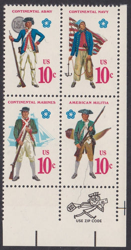 # 1565-68 (1975) Military Uniforms - Mr. Zip, BK/4, LR, MNH