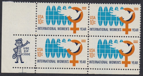 # 1571 (1975) Women's Year - Mr. Zip, BK/4, LL, MNH