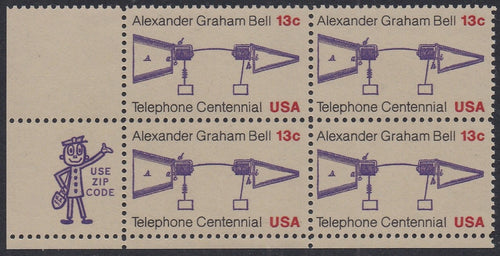 # 1683 (1976) Telephone - Mr. Zip, BK/4, LL, MNH