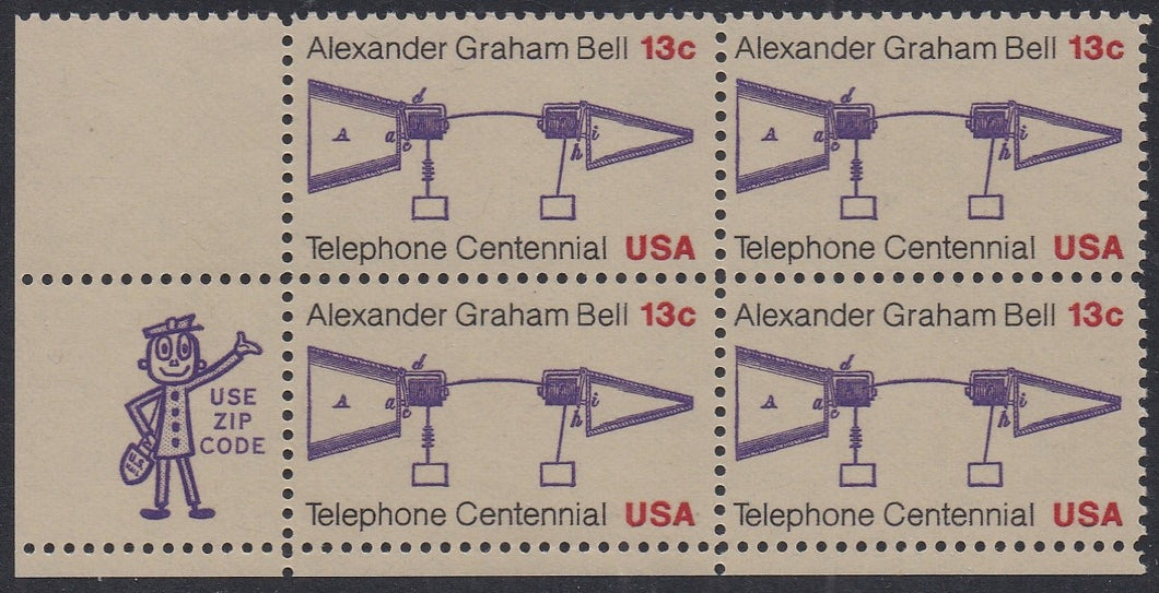 # 1683 (1976) Telephone - Mr. Zip, BK/4, LL, MNH