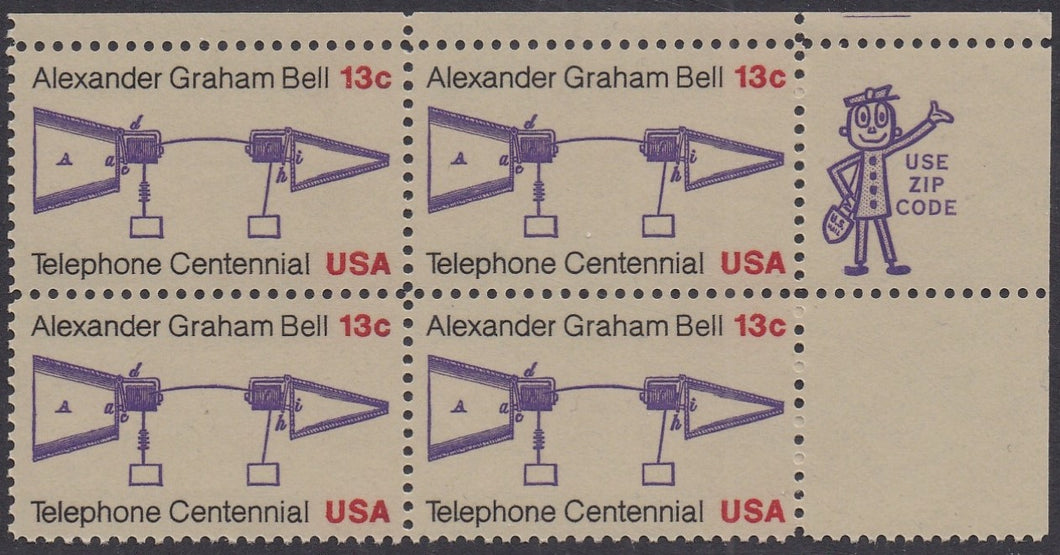 # 1683 (1976) Telephone - Mr. Zip, BK/4, UR, MNH