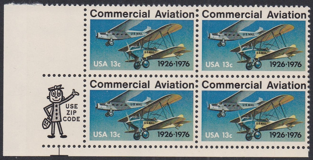 # 1684 (1976) Aviation - Mr. Zip, BK/4, LL, MNH