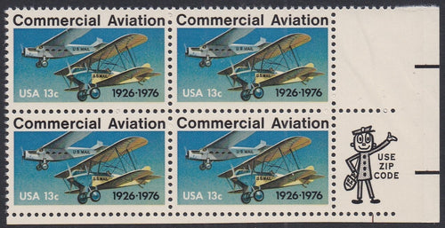 # 1684 (1976) Aviation - Mr. Zip, BK/4, LR, MNH