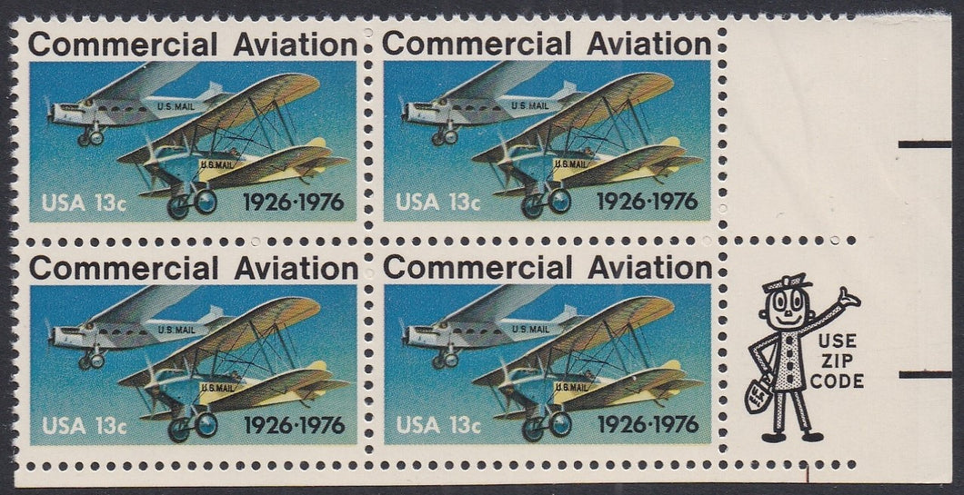 # 1684 (1976) Aviation - Mr. Zip, BK/4, LR, MNH