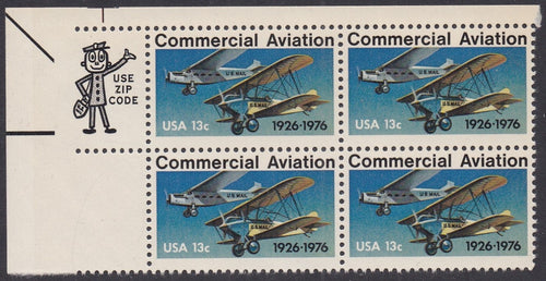 # 1684 (1976) Aviation - Mr. Zip, BK/4, UL, MNH