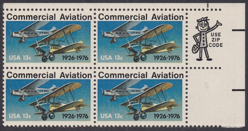 # 1684 (1976) Aviation - Mr. Zip, BK/4, UR, MNH